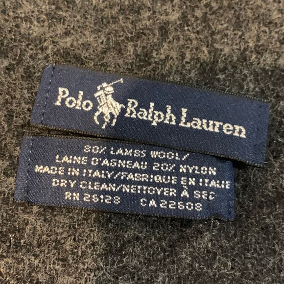 Ralph Lauren POLO Lambs Wool Two Sided Fringe Scarf - Picture 5 of 5